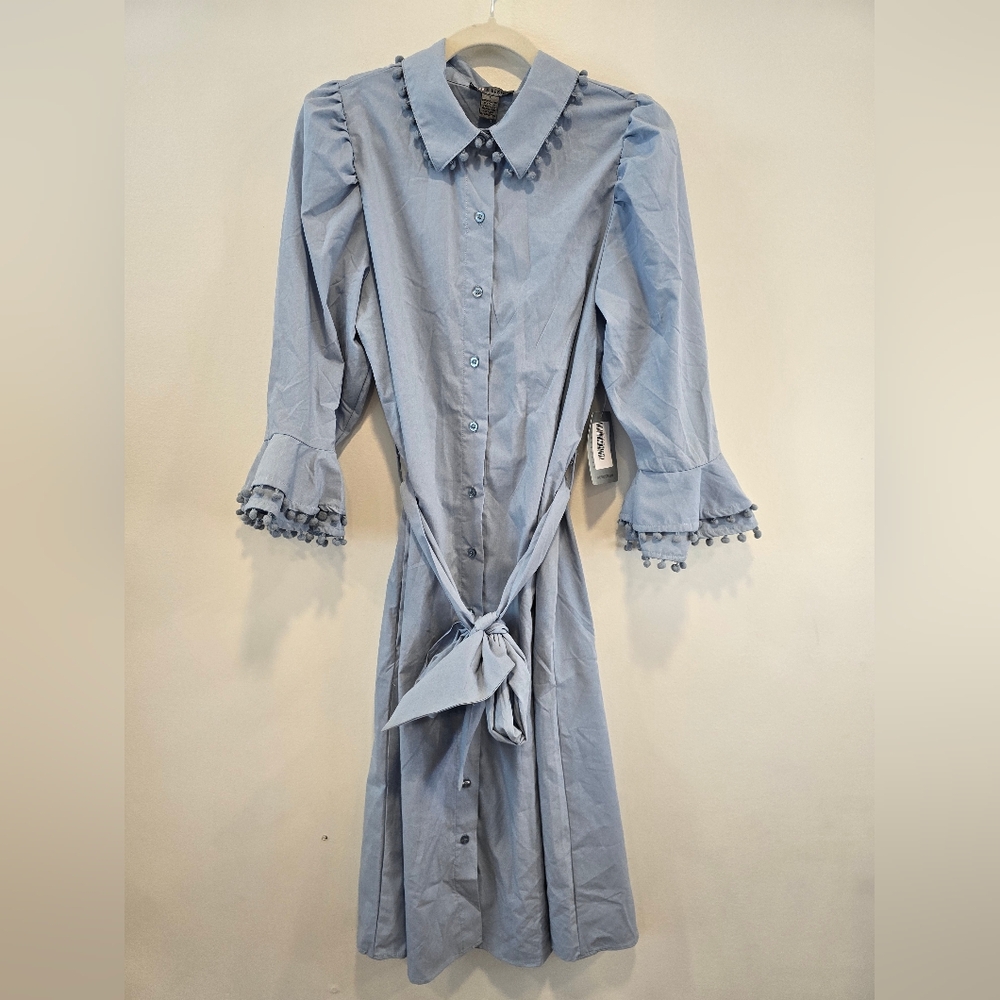 Love By Design Light Blue Long Sleeve Dress Size Large Nwt